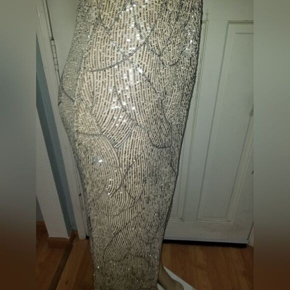 AARFAR Women Sequin Dress V-Neck Sleeveless Dress Mermaid Maxi Long NWT Small - Picture 11 of 14